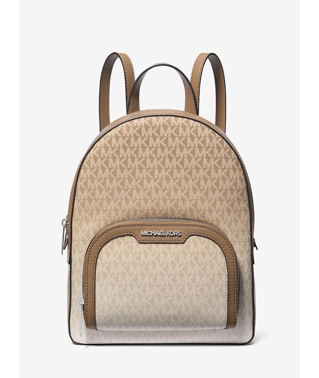 MICHAEL KORS Бежевый канва рюкзак, фото 4
