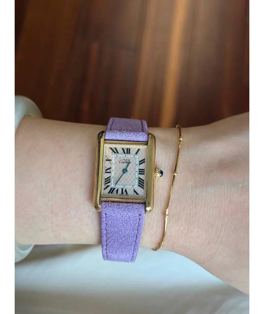 CARTIER Фиолетовые серебряные часы, фото 3