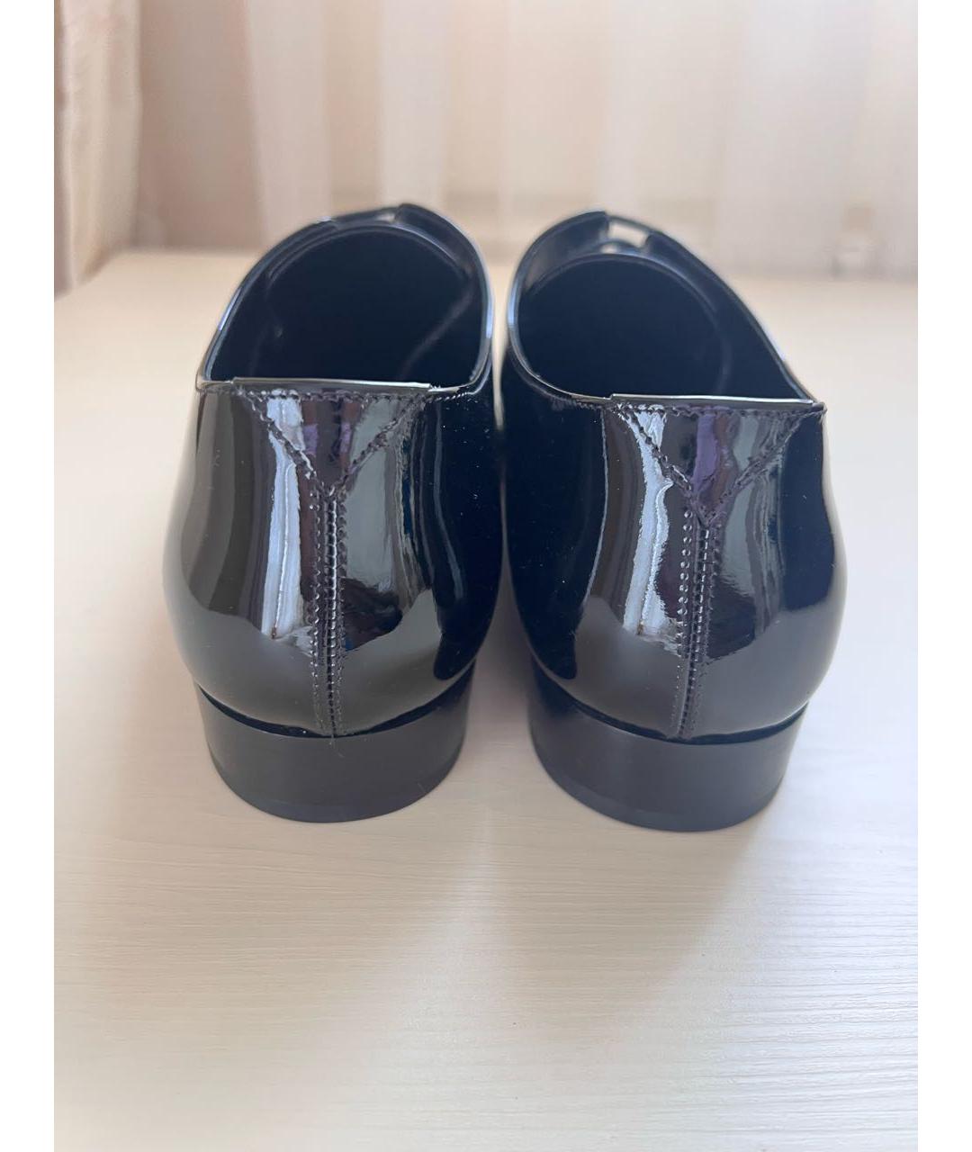 SAINT LAURENT Черные брогги и оксфорды из лакированной кожи, фото 4