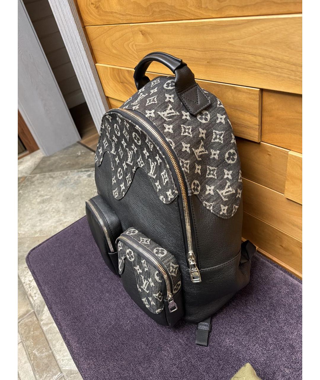LOUIS VUITTON Темно-синий кожаный рюкзак, фото 8