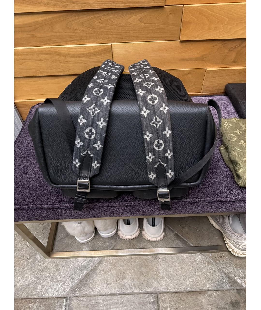 LOUIS VUITTON Темно-синий кожаный рюкзак, фото 7