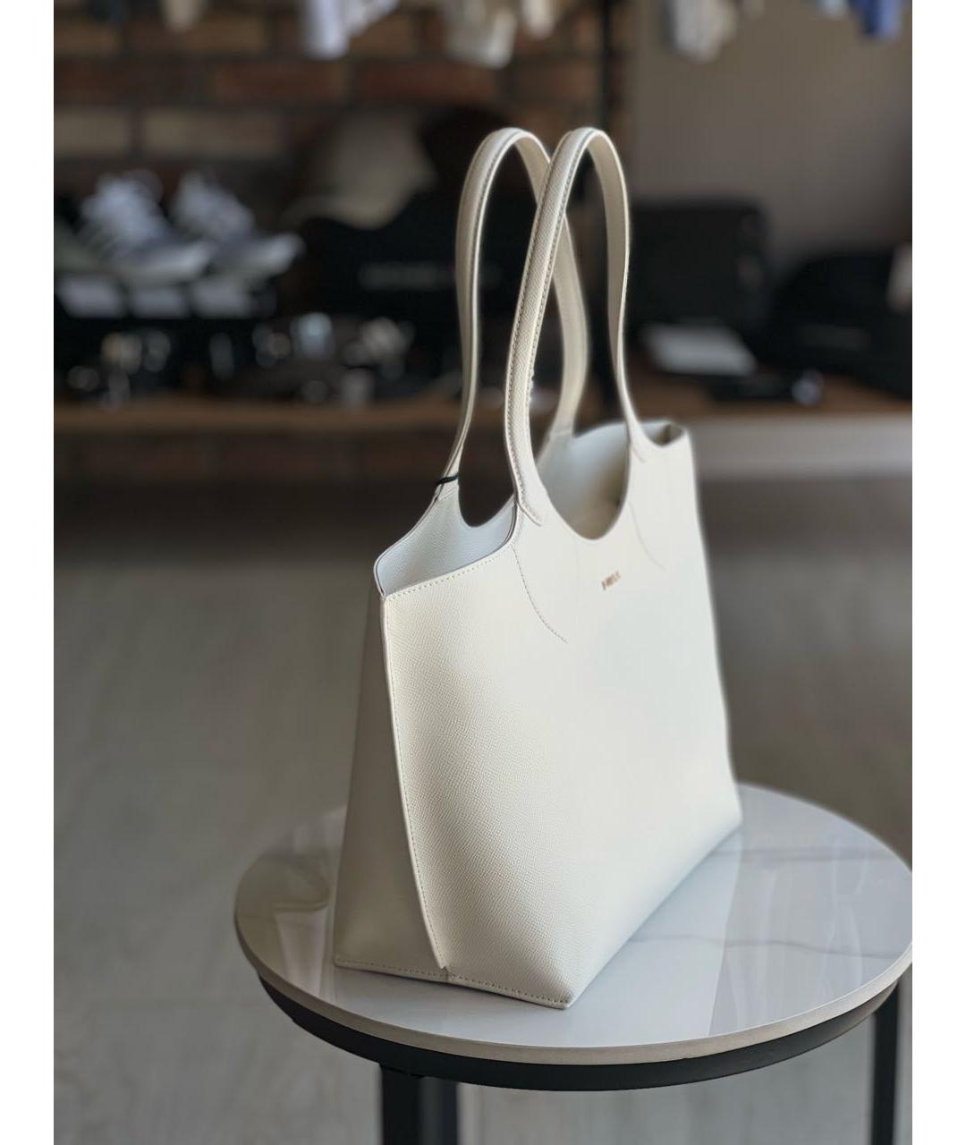 FURLA Белая кожаная сумка тоут, фото 2