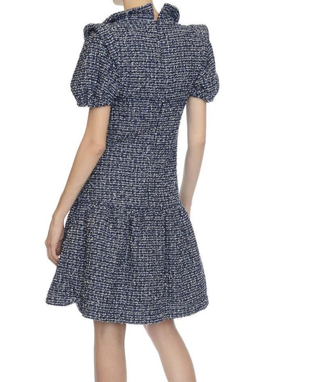 CHANEL Синее твидовое повседневное платье, фото 3