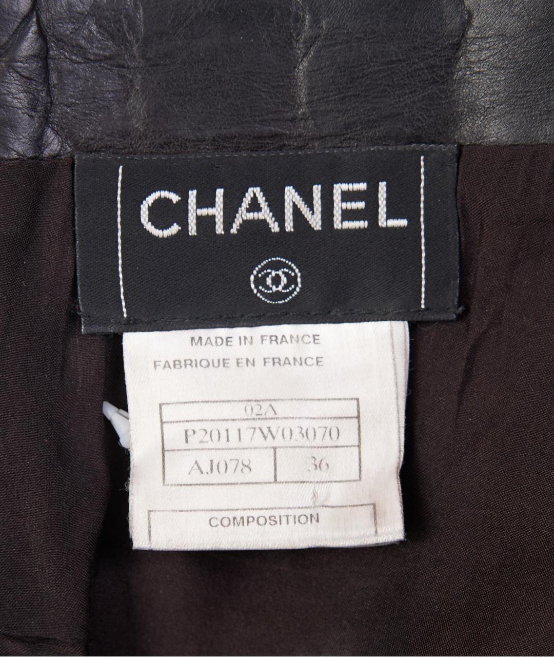 CHANEL Коричневая кожаная юбка мини, фото 4