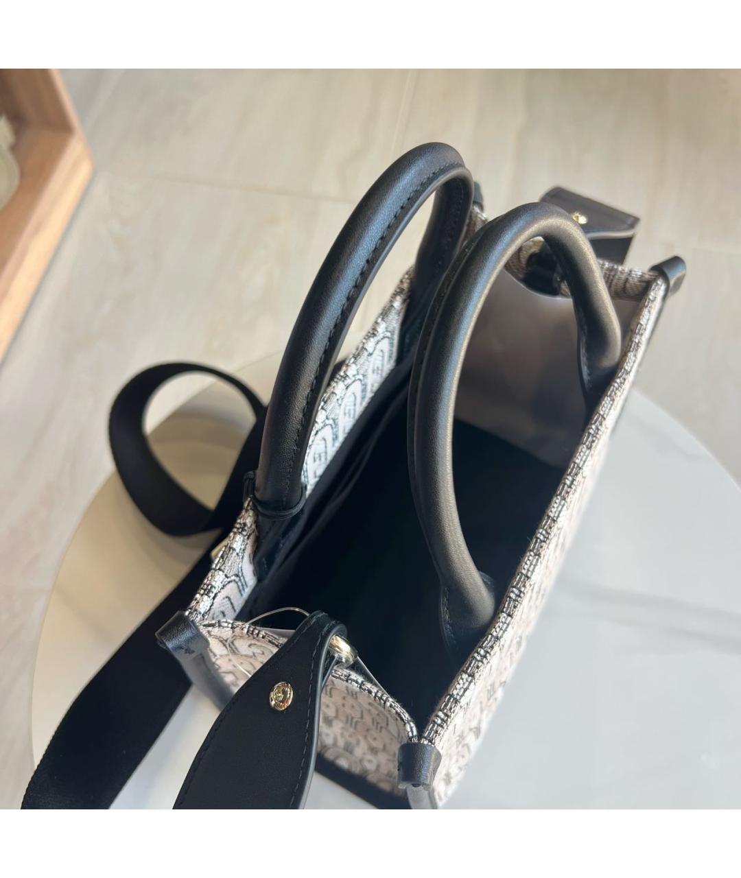 FURLA Бежевая жаккардовая сумка с короткими ручками, фото 4