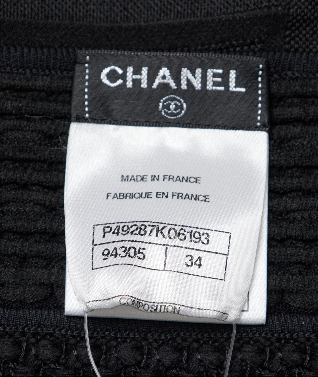 CHANEL Черная хлопковая майка, фото 4