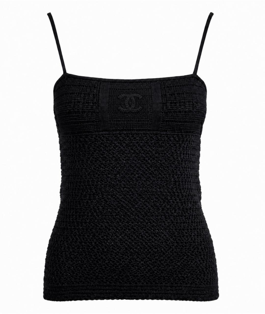 CHANEL Черная хлопковая майка, фото 1