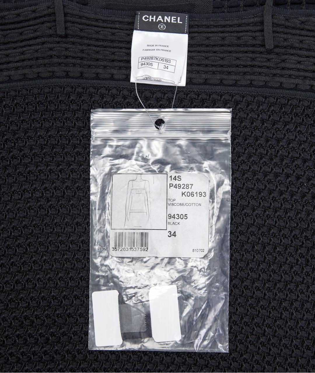 CHANEL Черная хлопковая майка, фото 5