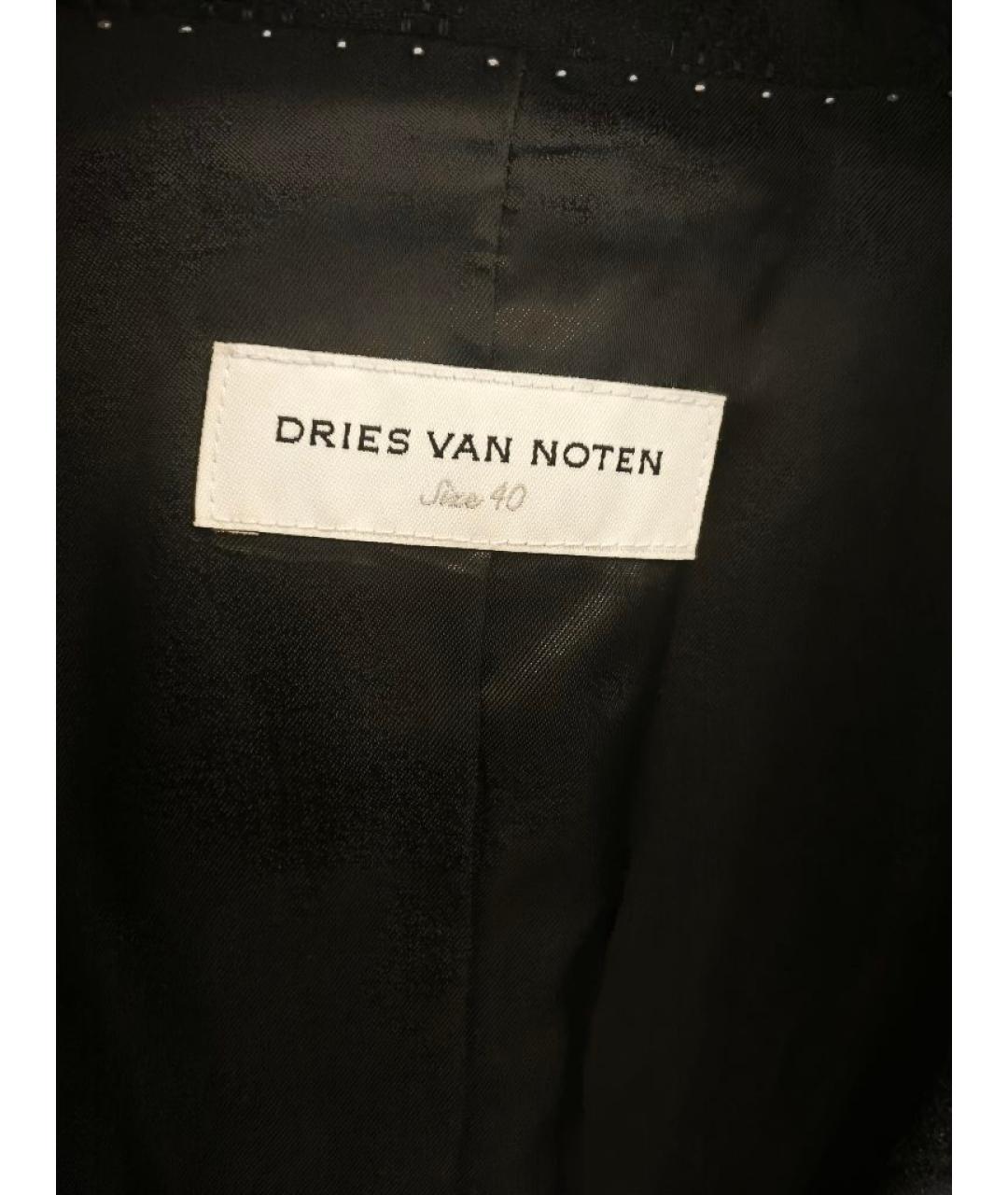 DRIES VAN NOTEN Черный шелковый жакет/пиджак, фото 3