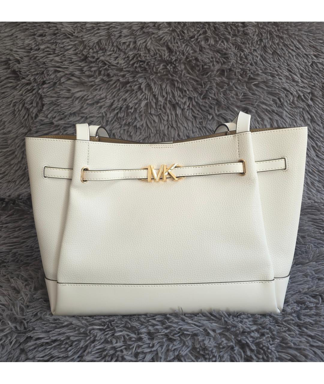 MICHAEL KORS Белая кожаная сумка тоут, фото 10