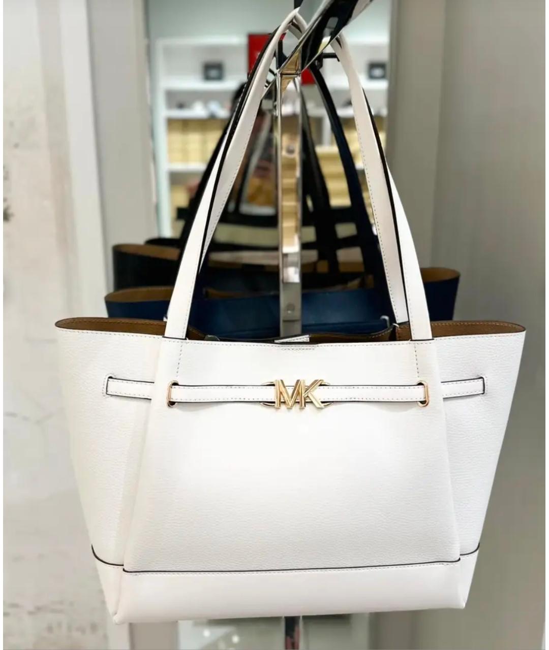 MICHAEL KORS Белая кожаная сумка тоут, фото 2