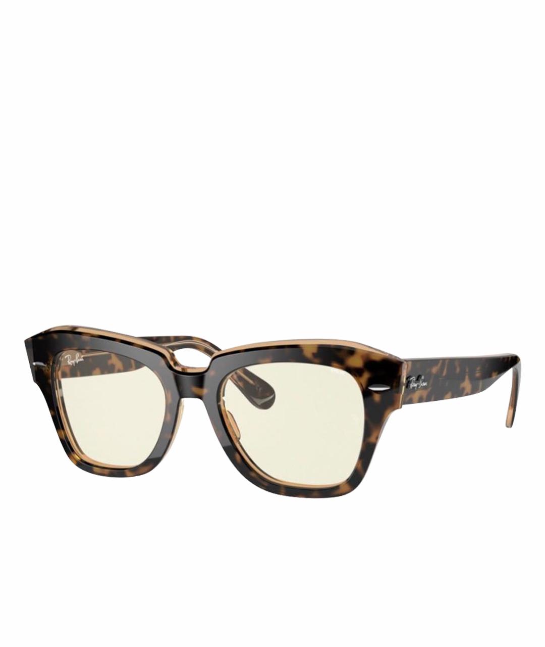 RAY BAN Коричневые пластиковые солнцезащитные очки, фото 1
