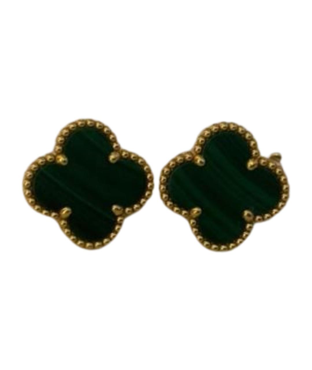 VAN CLEEF & ARPELS Зеленые серьги из желтого золота, фото 1