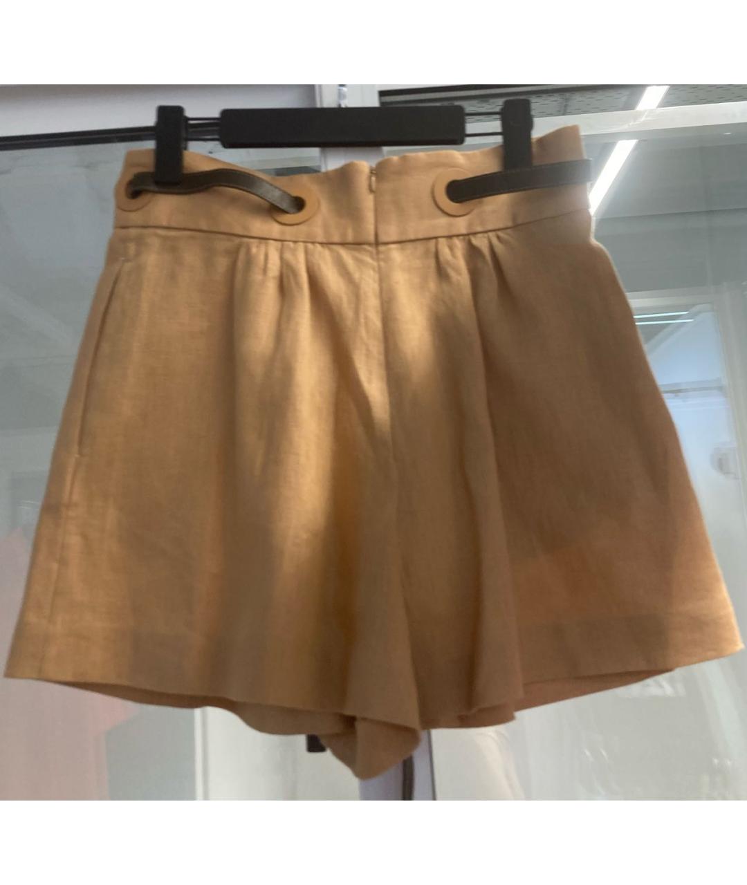ZIMMERMANN Желтые льняные шорты, фото 3