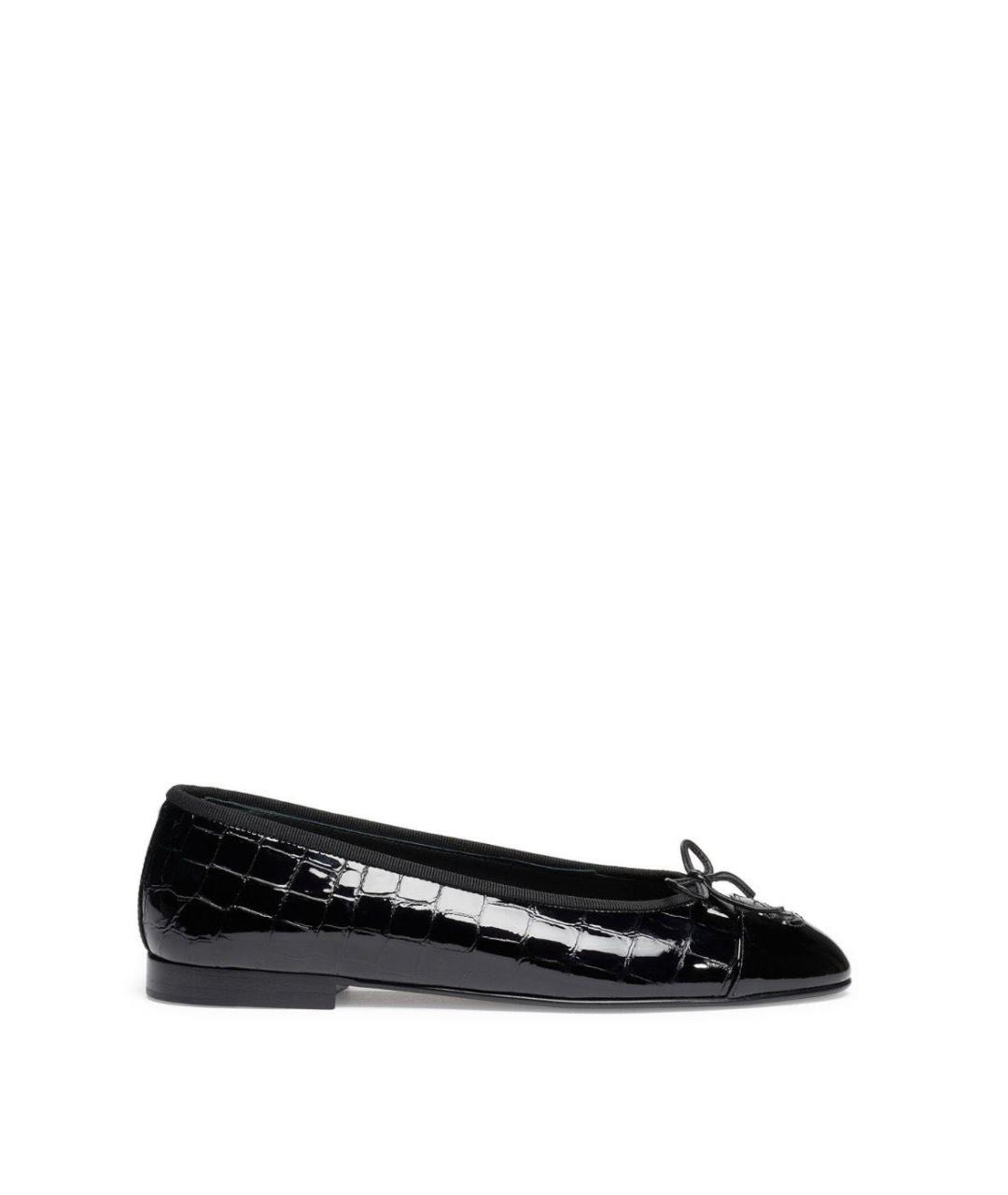 CHANEL Черные кожаные балетки, фото 4
