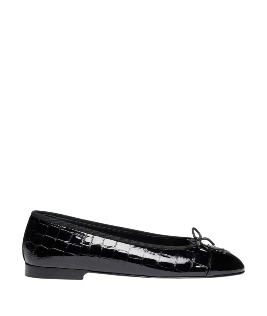 CHANEL Черные кожаные балетки, фото 1