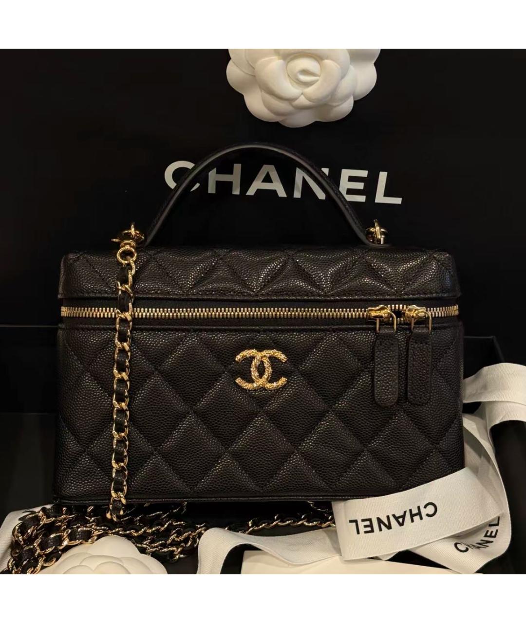 CHANEL Черная кожаная сумка через плечо, фото 6