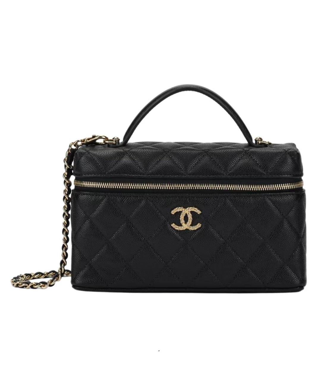 CHANEL Черная кожаная сумка через плечо, фото 8
