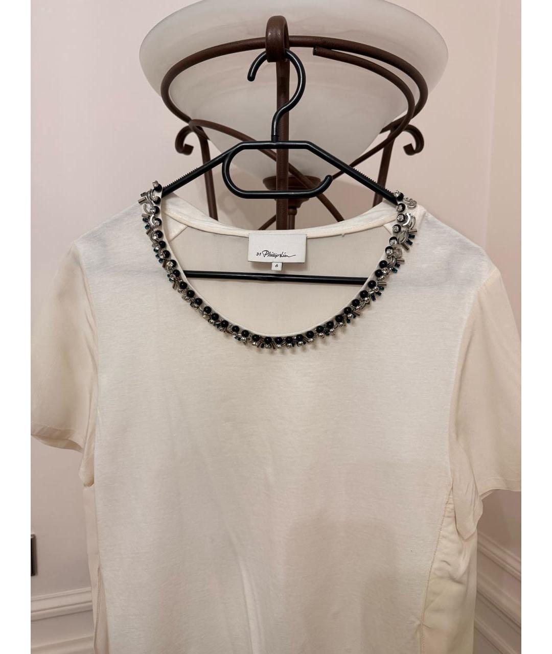 3.1 PHILLIP LIM Белая шелковая футболка, фото 3