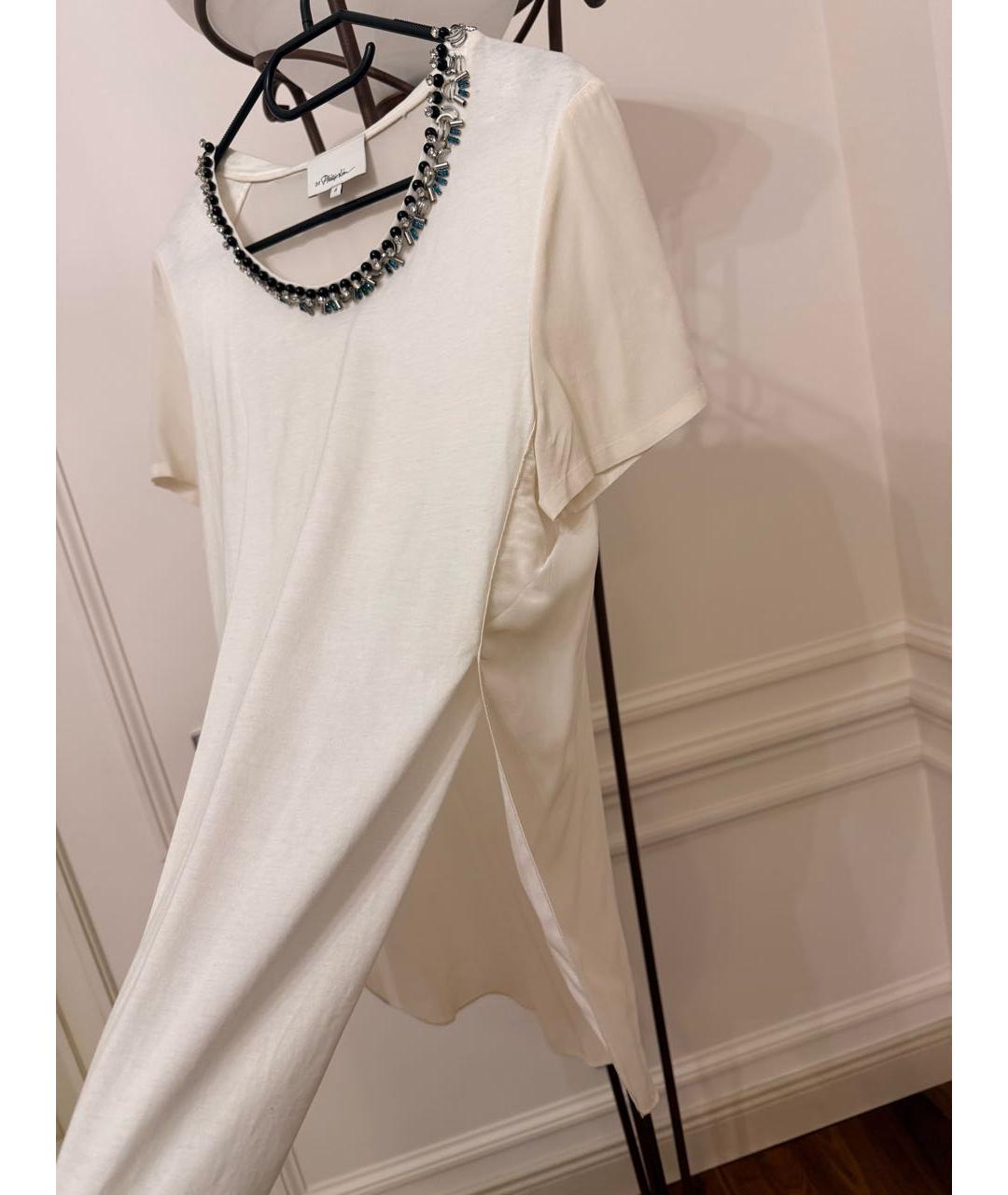 3.1 PHILLIP LIM Белая шелковая футболка, фото 4