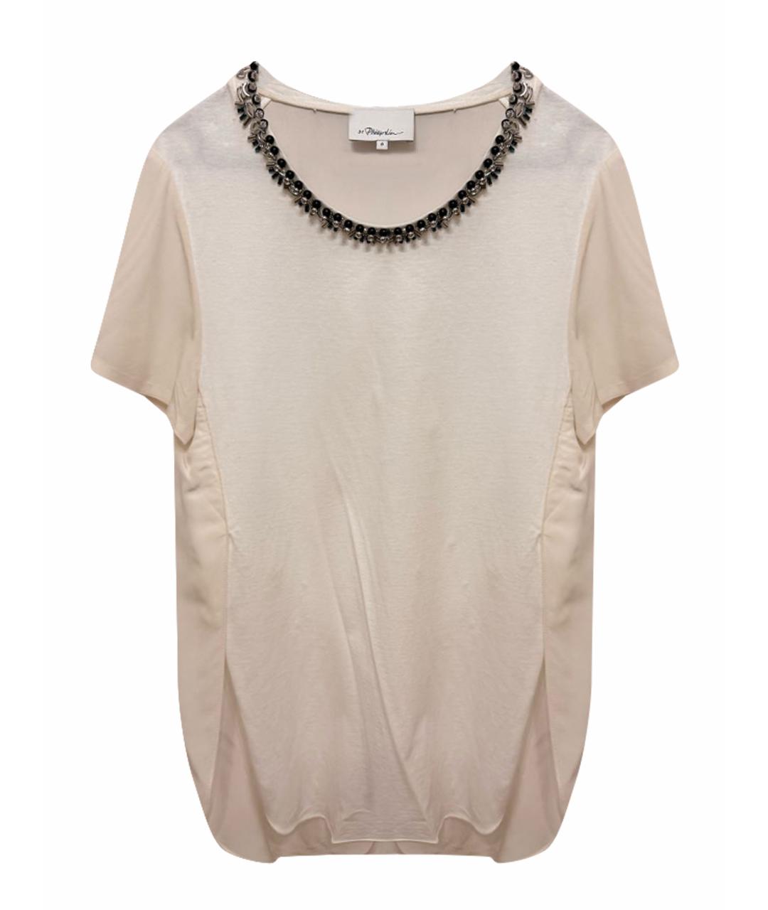 3.1 PHILLIP LIM Белая шелковая футболка, фото 1