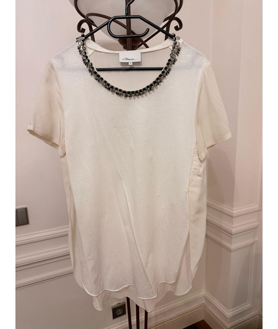 3.1 PHILLIP LIM Белая шелковая футболка, фото 7