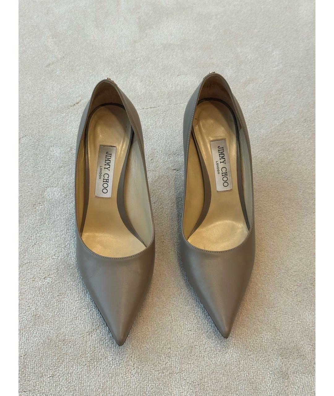JIMMY CHOO Серые кожаные туфли, фото 2