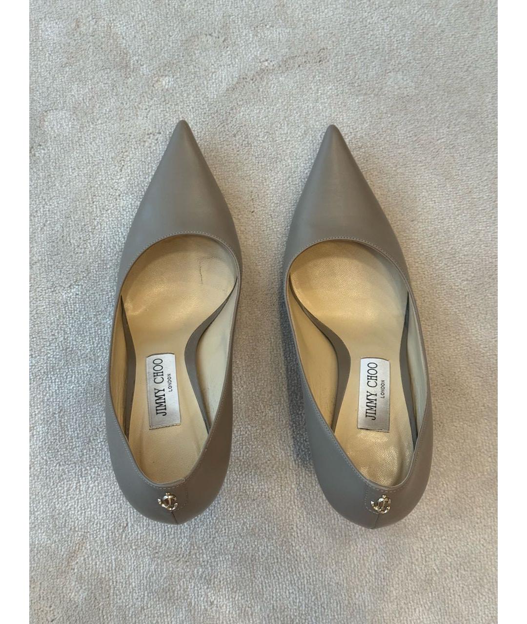 JIMMY CHOO Серые кожаные туфли, фото 3