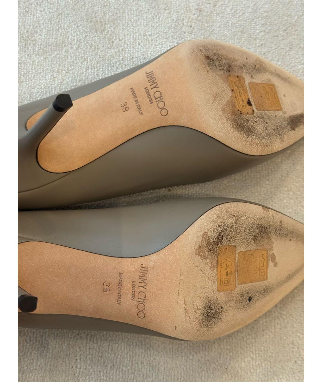 JIMMY CHOO Серые кожаные туфли, фото 6