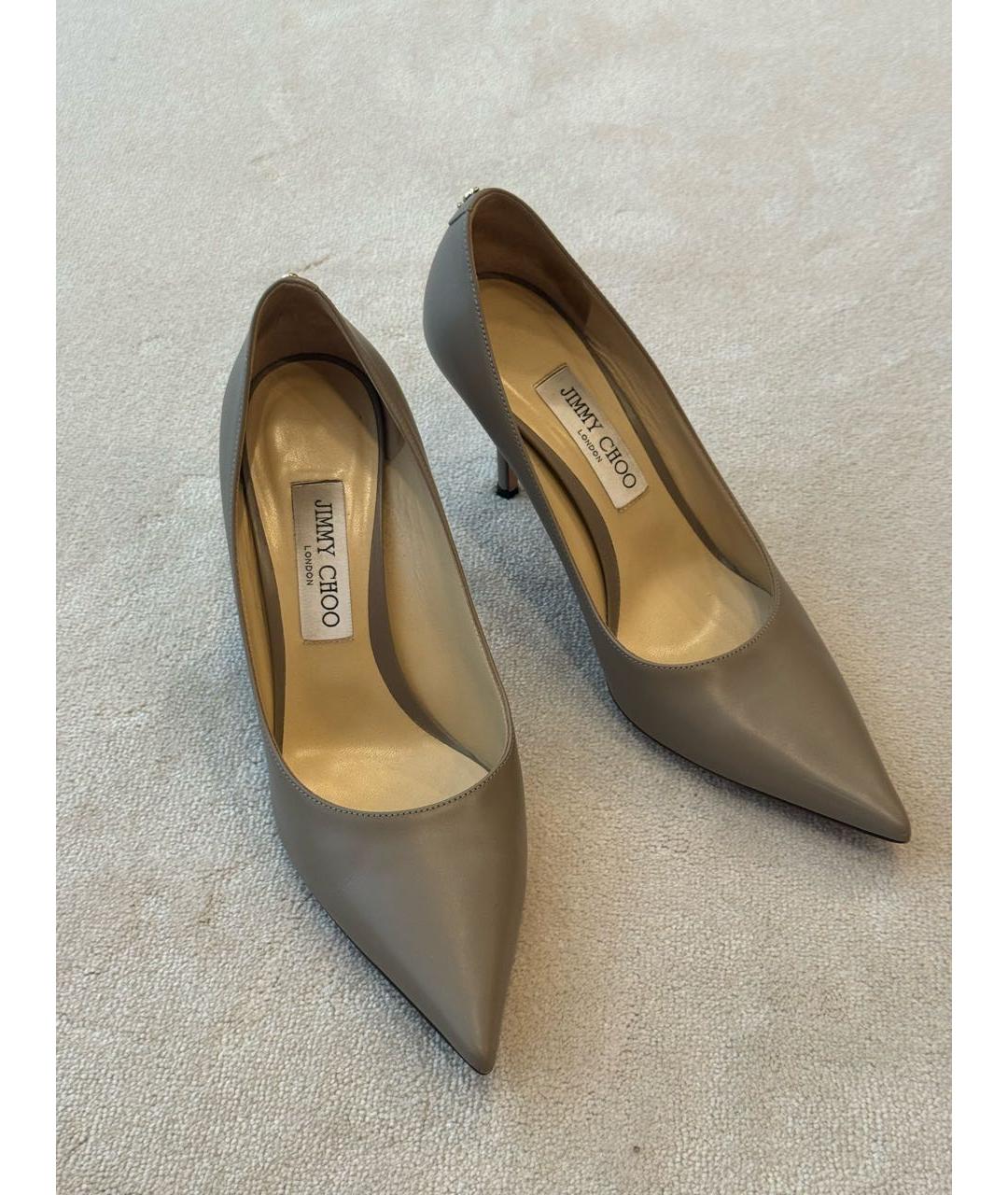 JIMMY CHOO Серые кожаные туфли, фото 5