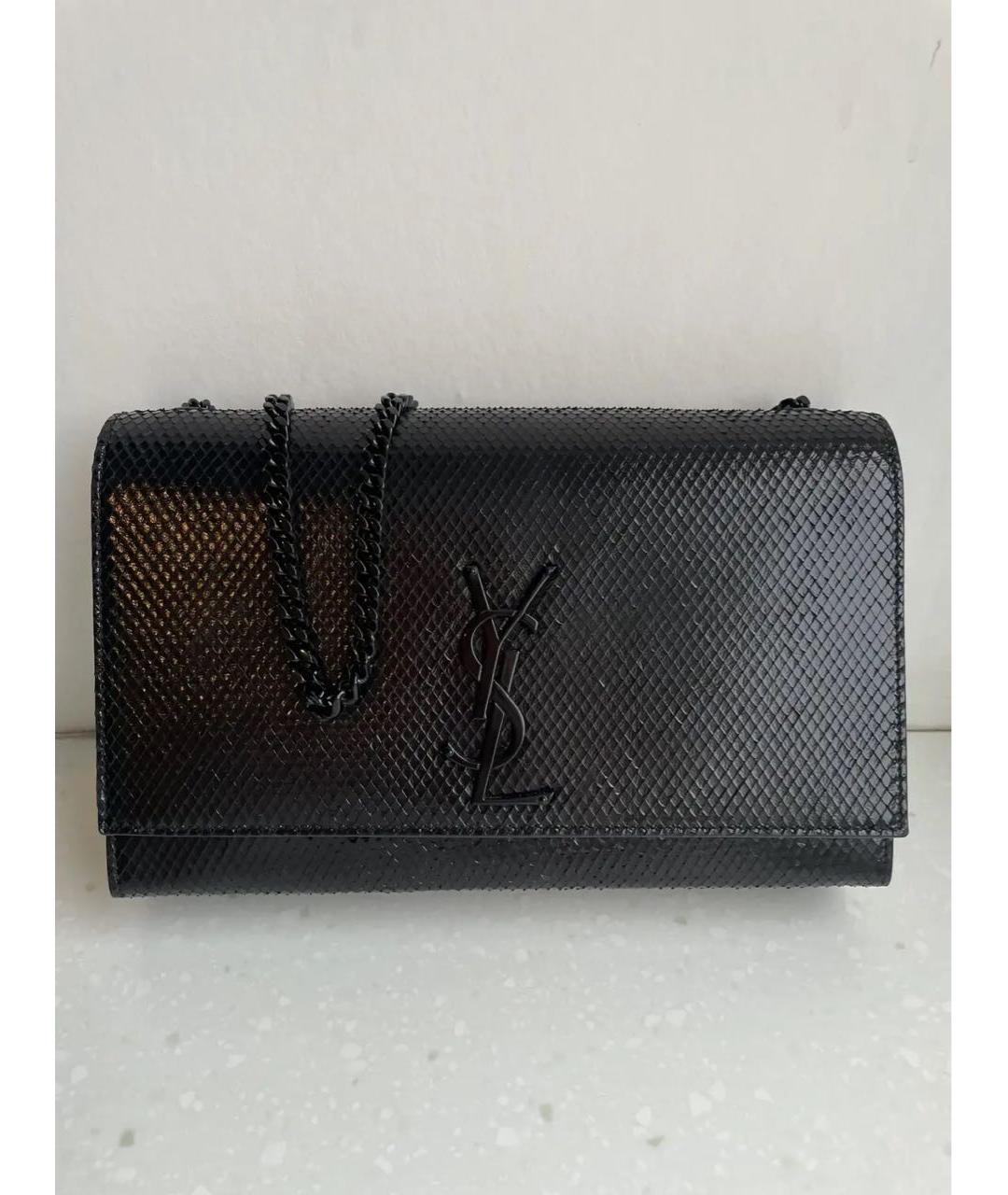 SAINT LAURENT Черная кожаная сумка на плечо, фото 5
