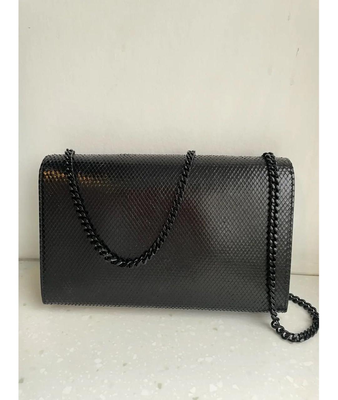 SAINT LAURENT Черная кожаная сумка на плечо, фото 3