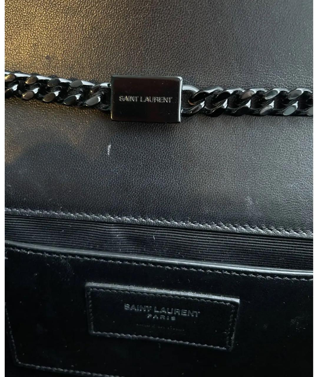 SAINT LAURENT Черная кожаная сумка на плечо, фото 4
