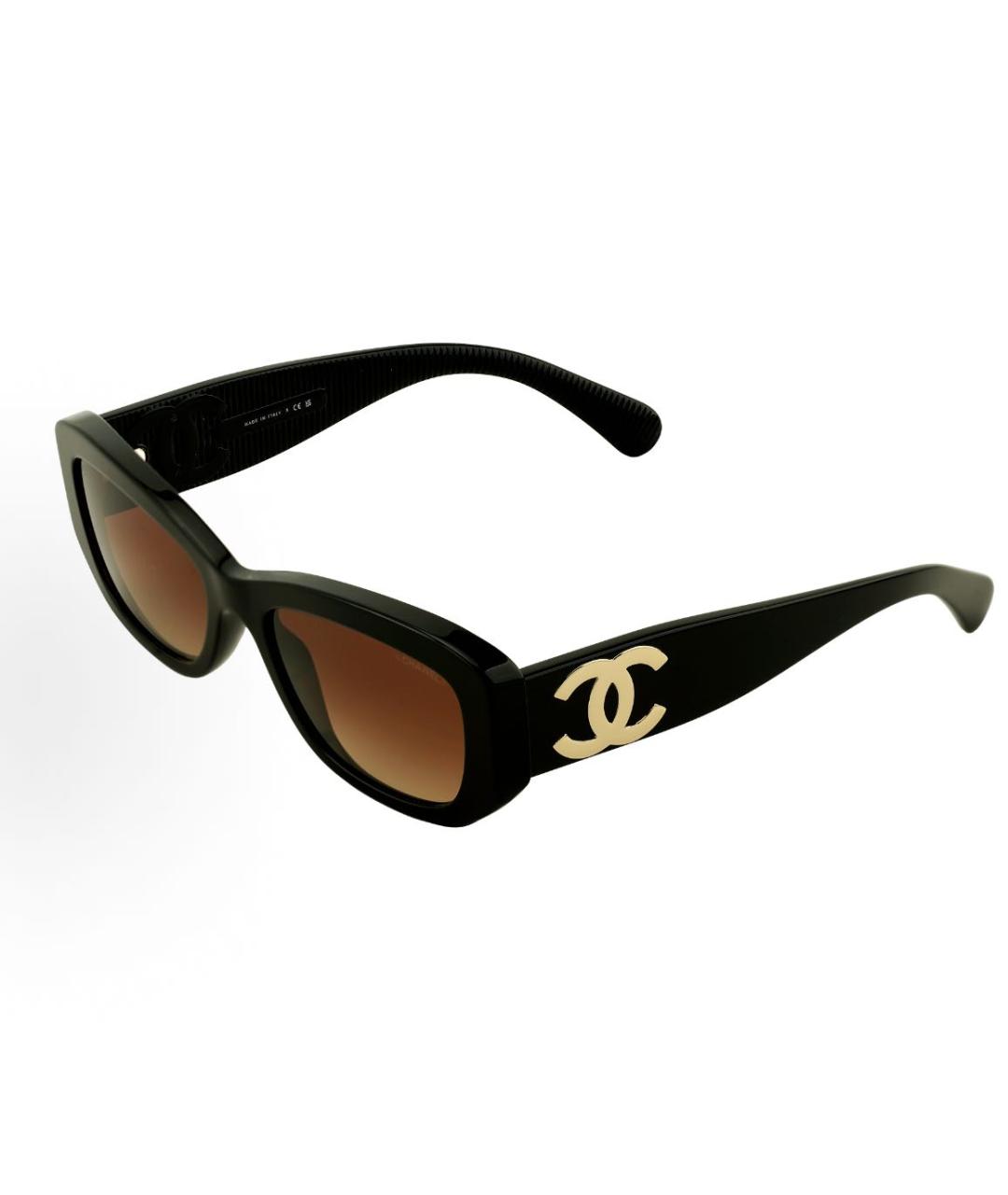 CHANEL Черные пластиковые солнцезащитные очки, фото 2