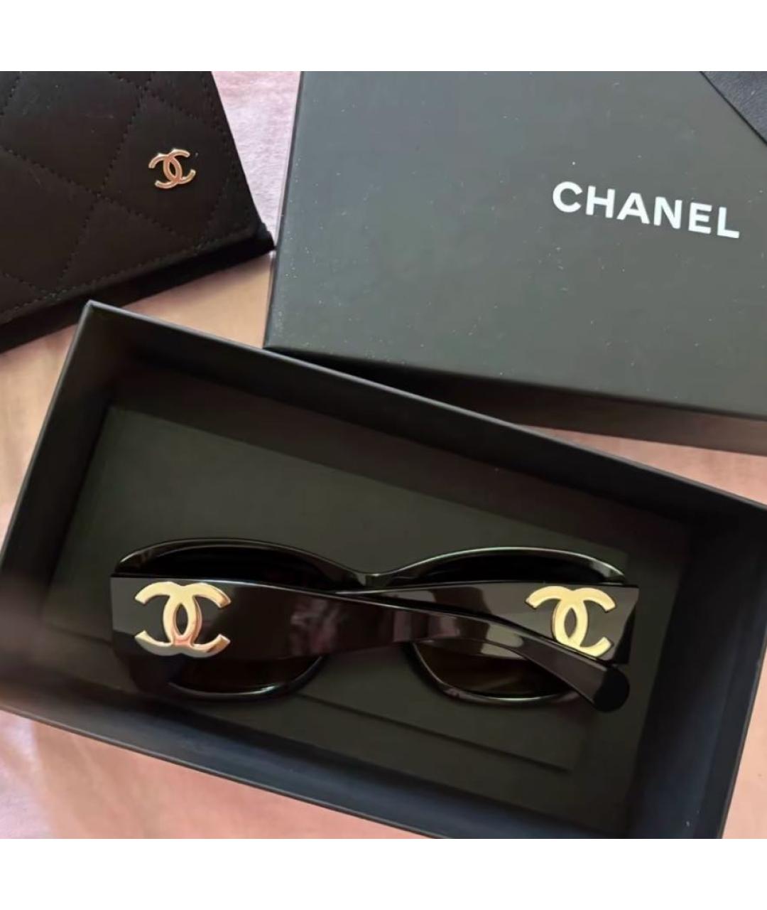 CHANEL Черные пластиковые солнцезащитные очки, фото 5