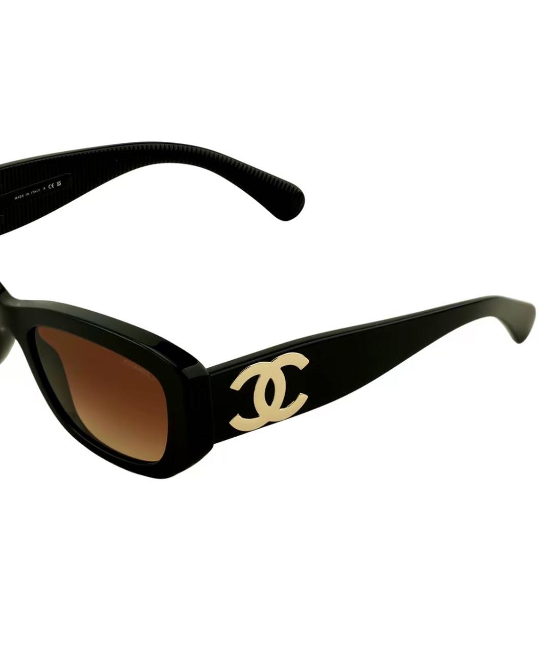 CHANEL Черные пластиковые солнцезащитные очки, фото 4