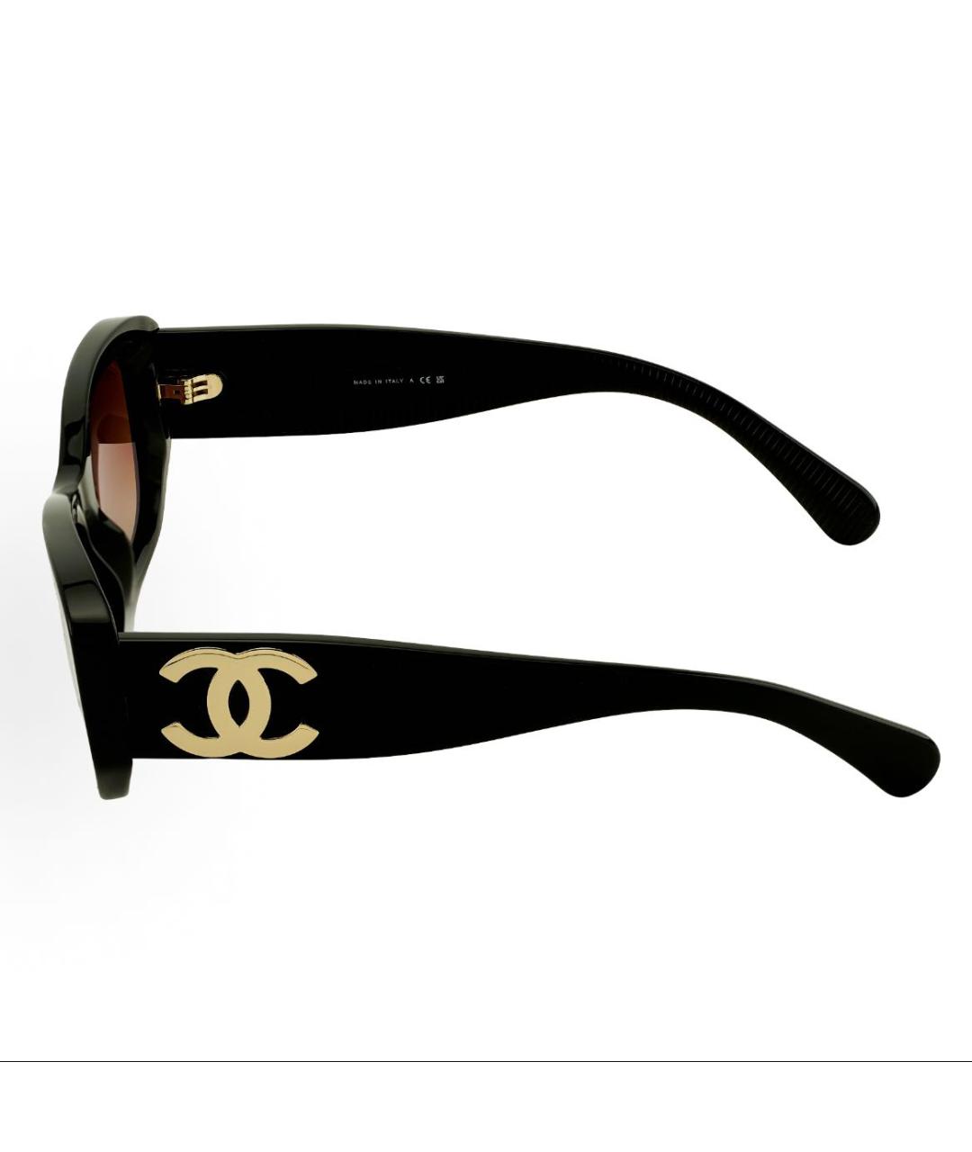 CHANEL Черные пластиковые солнцезащитные очки, фото 3