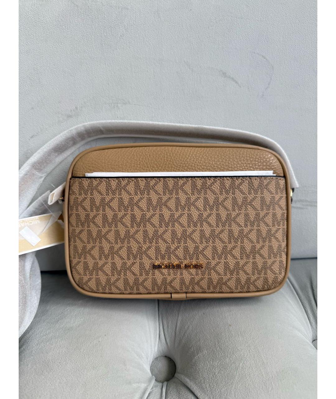 MICHAEL KORS Бежевая канва сумка через плечо, фото 7