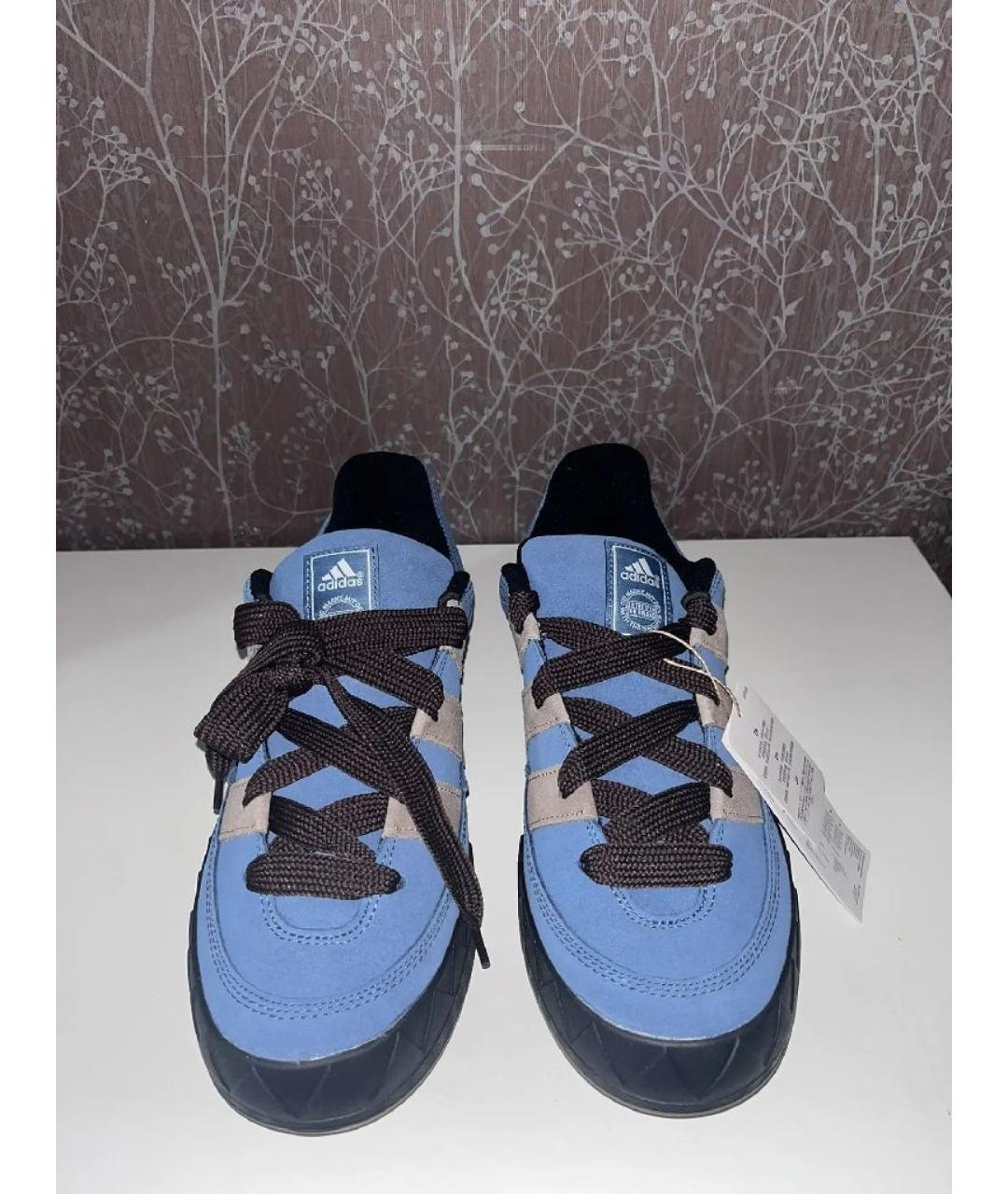 ADIDAS Голубые замшевые низкие кроссовки / кеды, фото 2