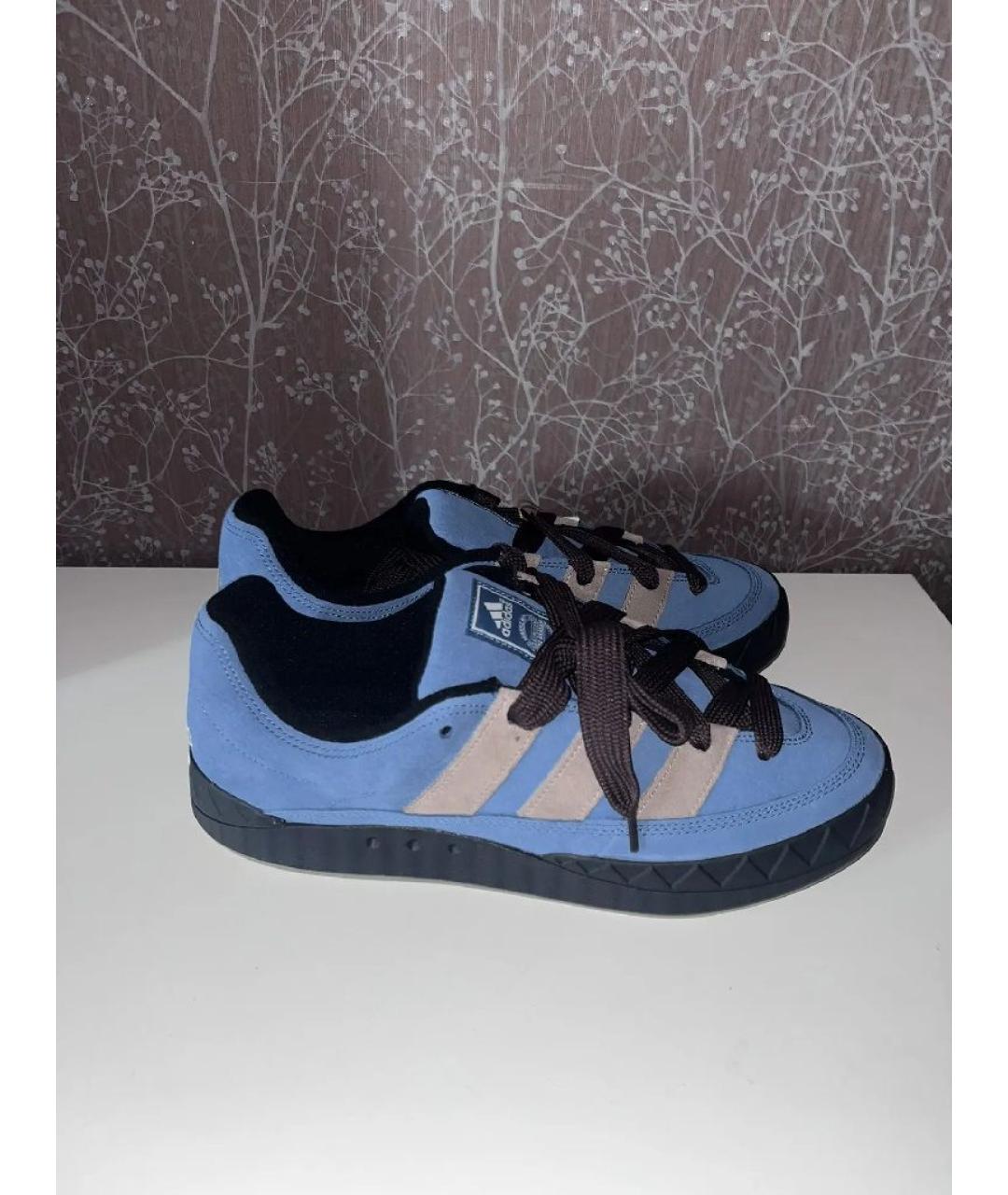 ADIDAS Голубые замшевые низкие кроссовки / кеды, фото 7