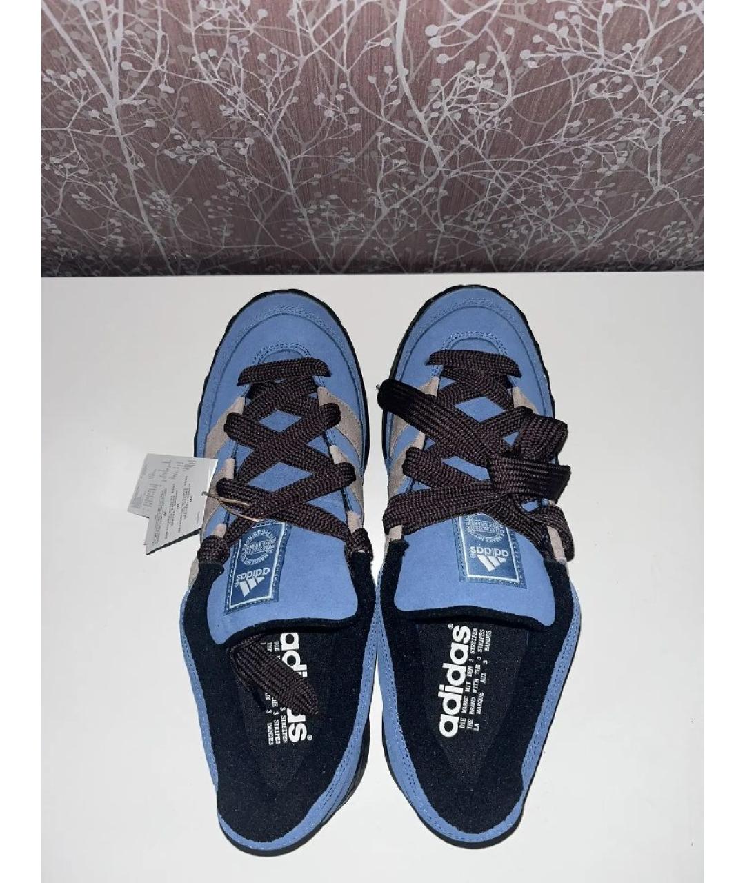 ADIDAS Голубые замшевые низкие кроссовки / кеды, фото 3