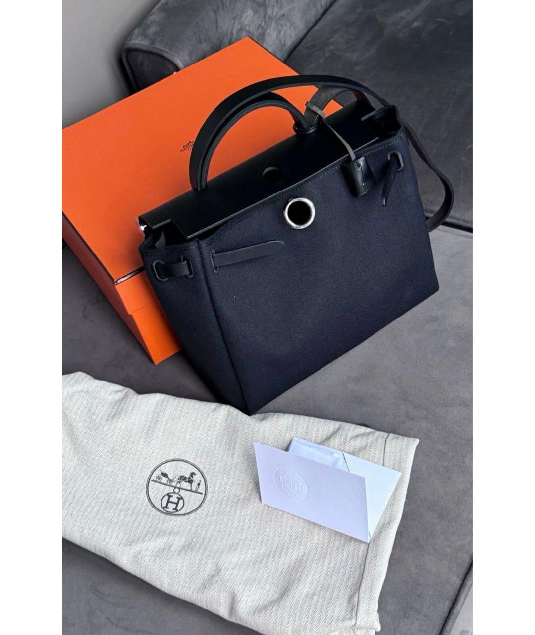 HERMES Черная тканевая сумка через плечо, фото 3