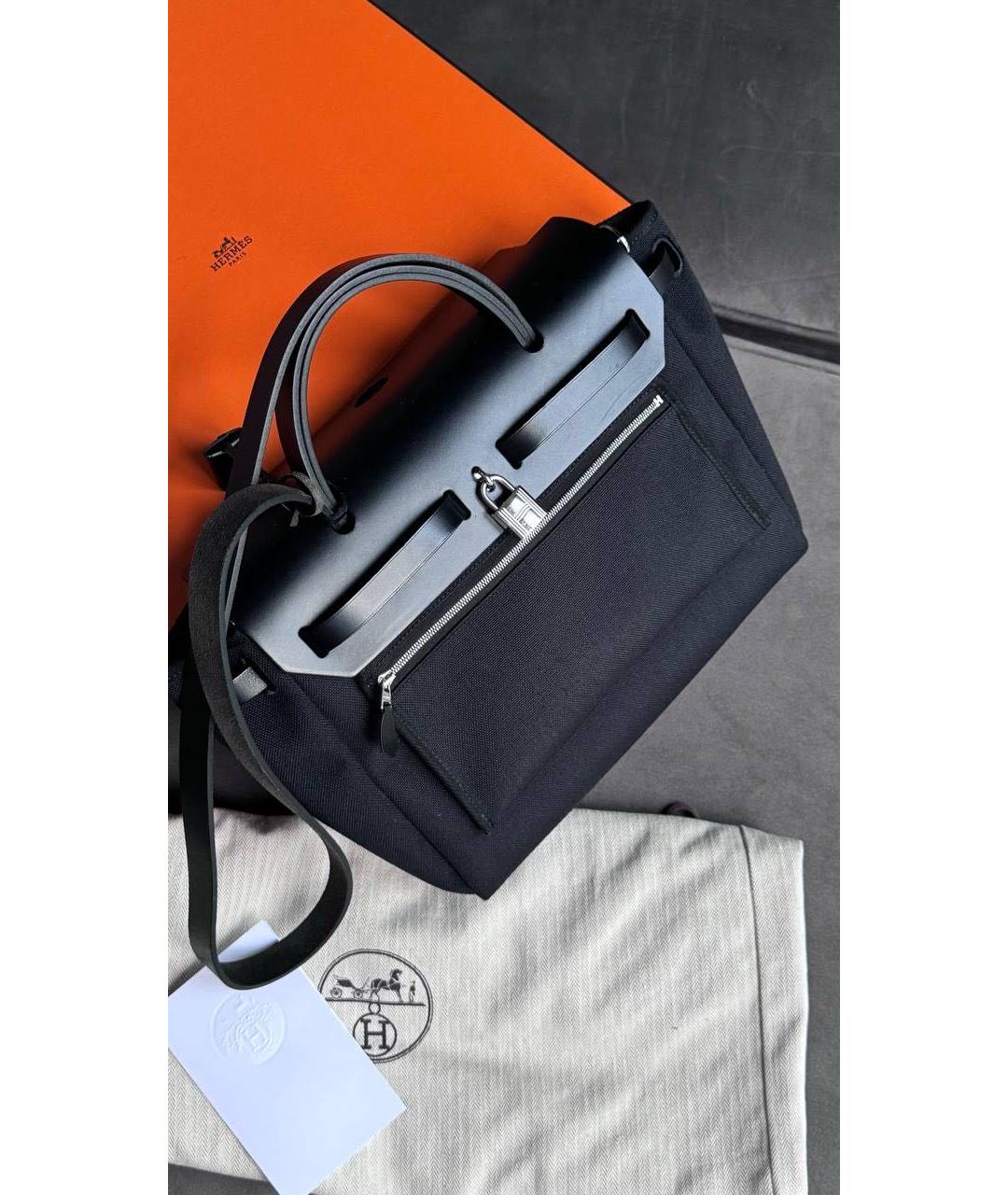 HERMES Черная тканевая сумка через плечо, фото 2