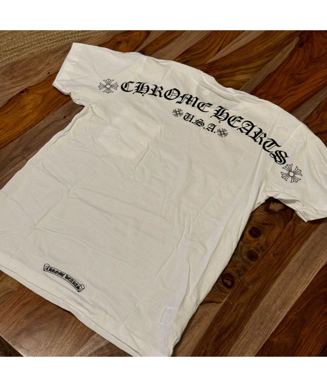 CHROME HEARTS Белая хлопковая футболка, фото 3