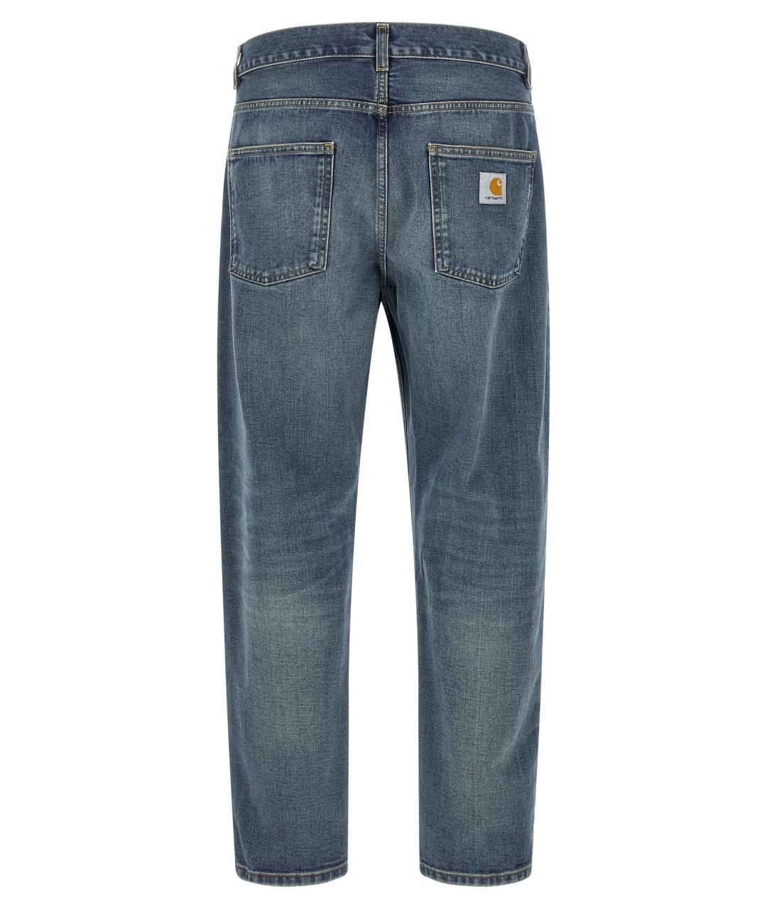 CARHARTT WIP Синие хлопковые прямые джинсы, фото 2