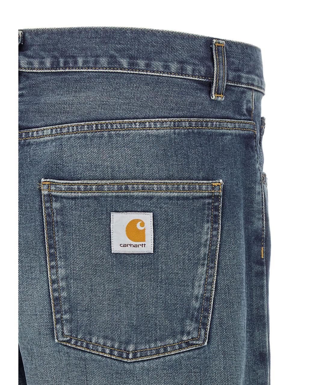 CARHARTT WIP Синие хлопковые прямые джинсы, фото 4