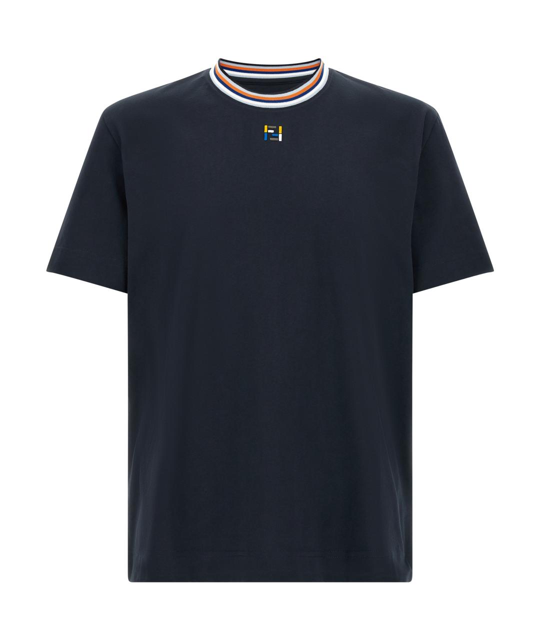 FENDI Синяя хлопковая футболка, фото 1
