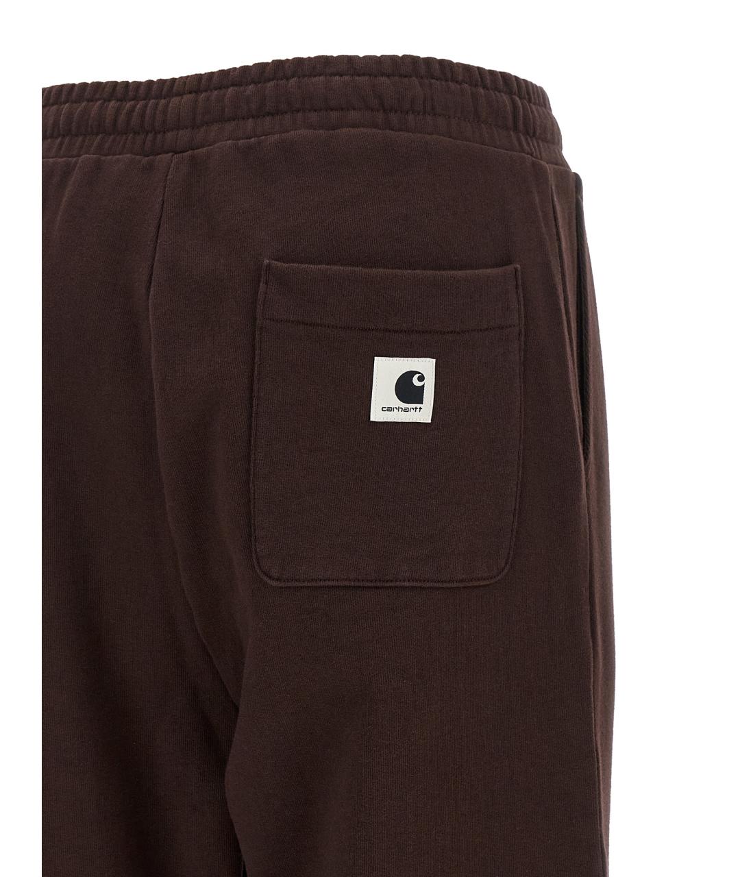 CARHARTT WIP Коричневые хлопковые прямые брюки, фото 4
