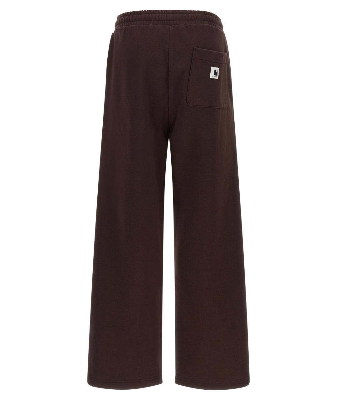 CARHARTT WIP Коричневые хлопковые прямые брюки, фото 2