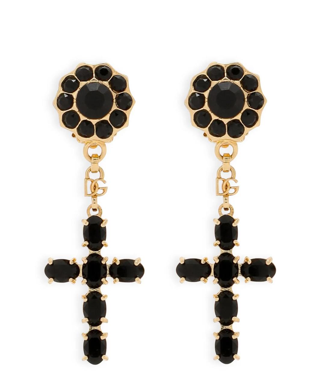 DOLCE&GABBANA Черные металлические серьги, фото 1
